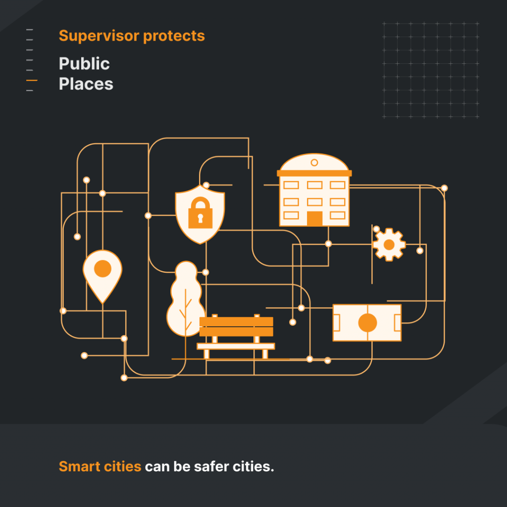 Image shows how Supervisor can protect public places. 